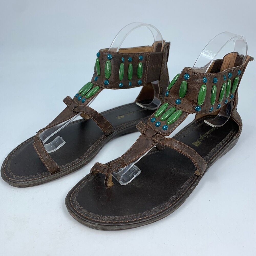 American Eagle Womens 8 Gladiator Sandals Flats Boho Hippie Festival Summer